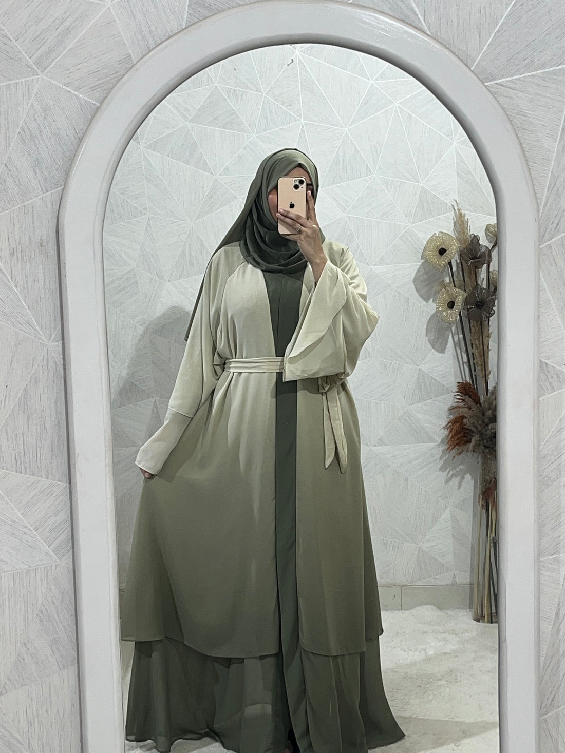Large Flared Double Layer Abaya