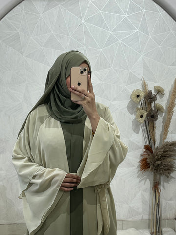 Large Flared Double Layer Abaya