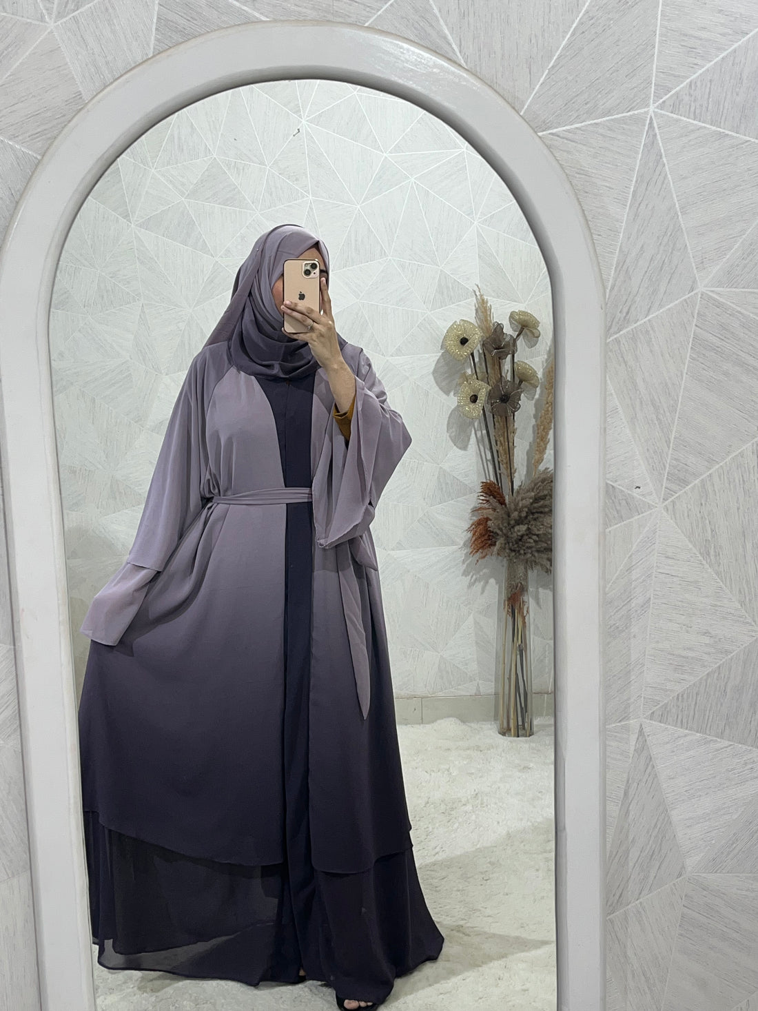 Large Flared Double Layer Abaya