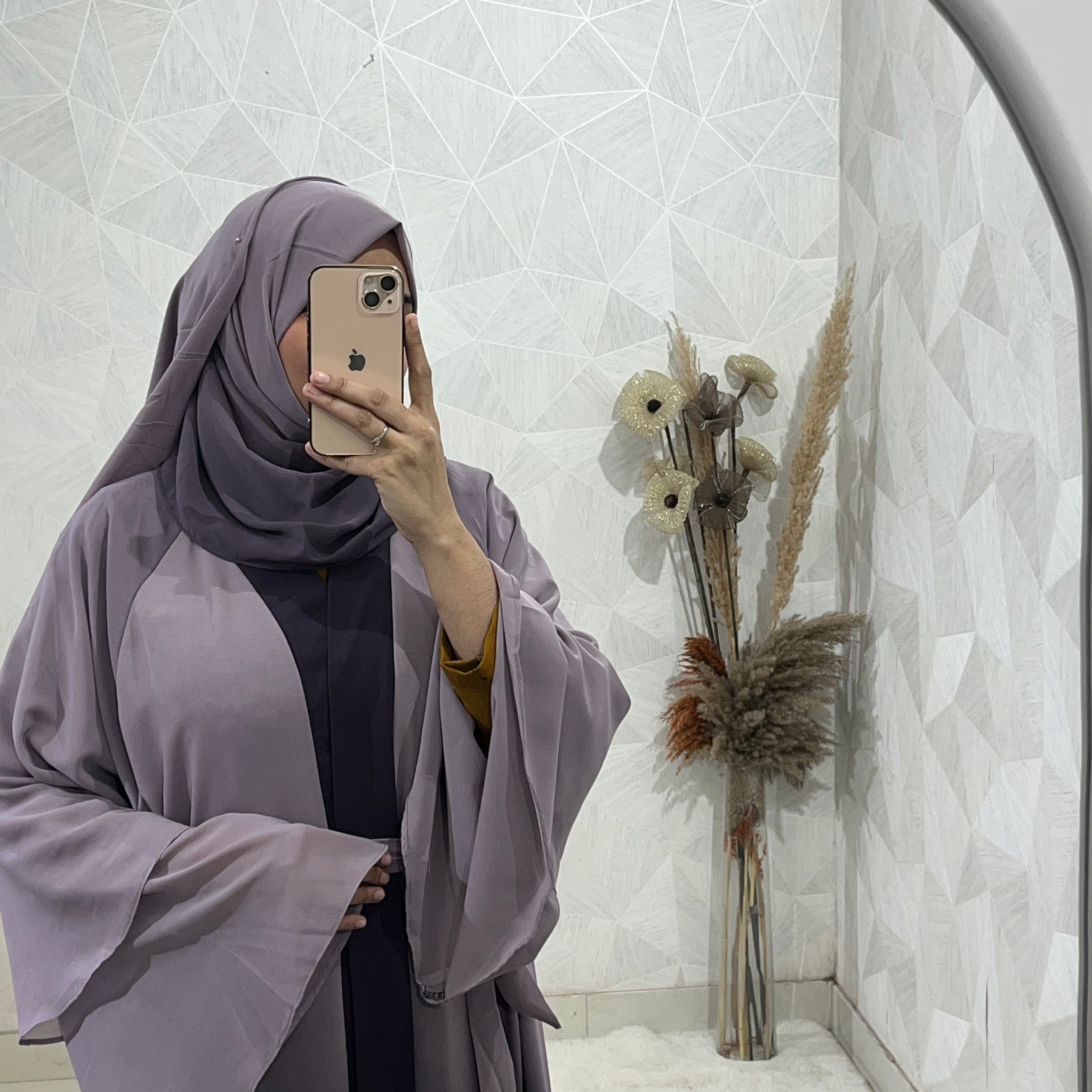 Large Flared Double Layer Abaya