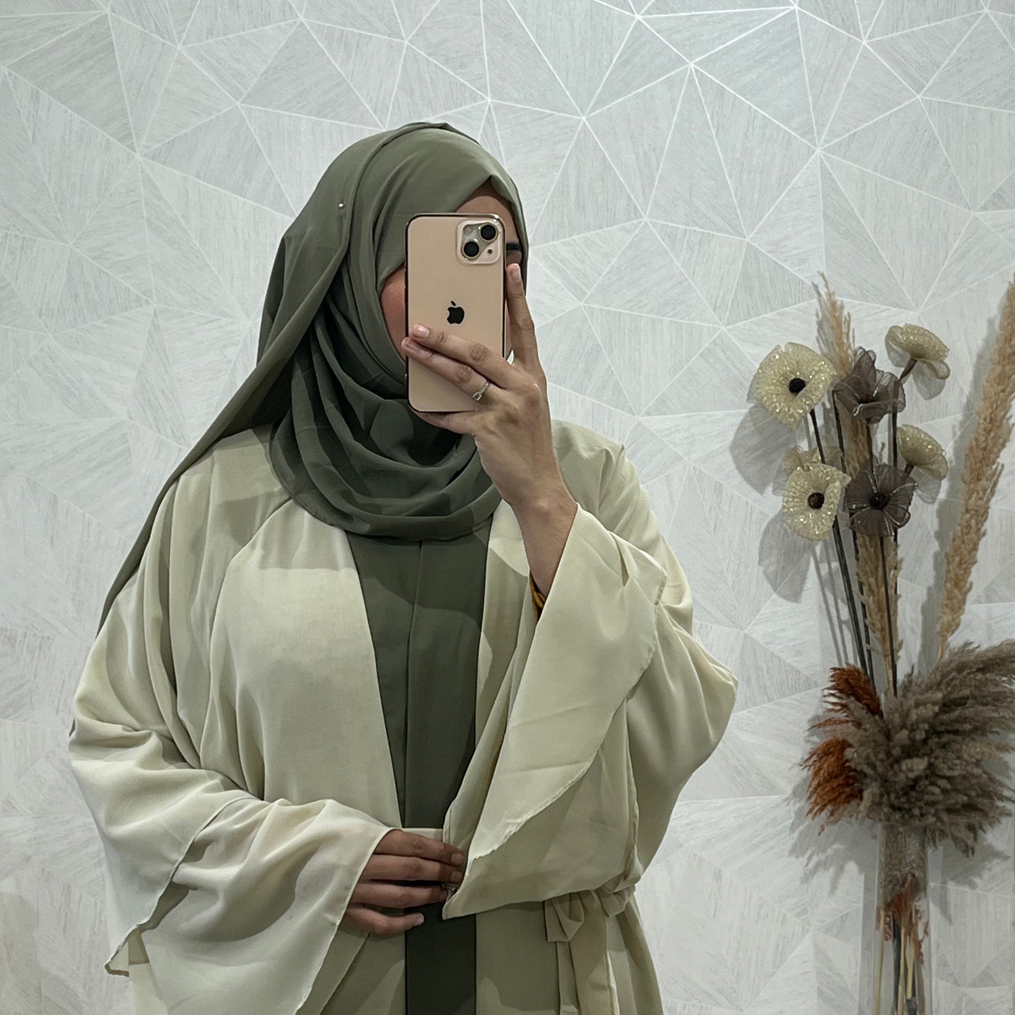 Large Flared Double Layer Abaya