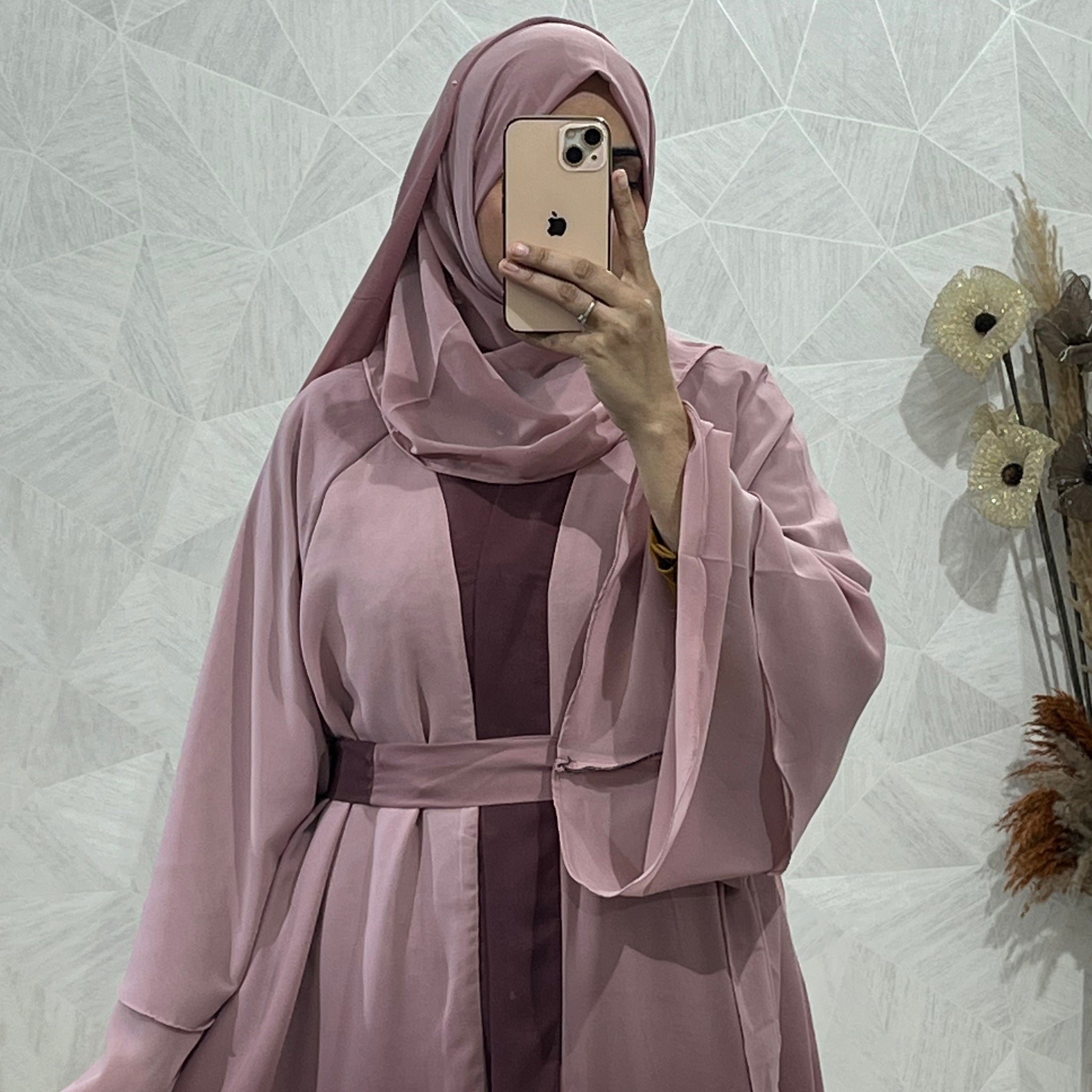 Large Flared Double Layer Abaya