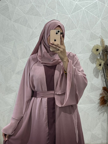 Large Flared Double Layer Abaya