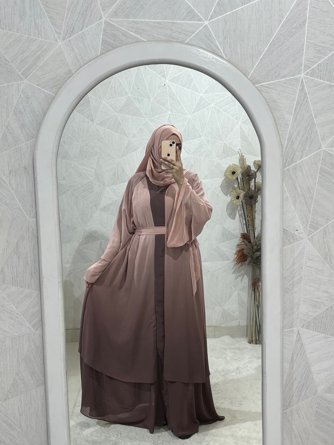 Large Flared Double Layer Abaya