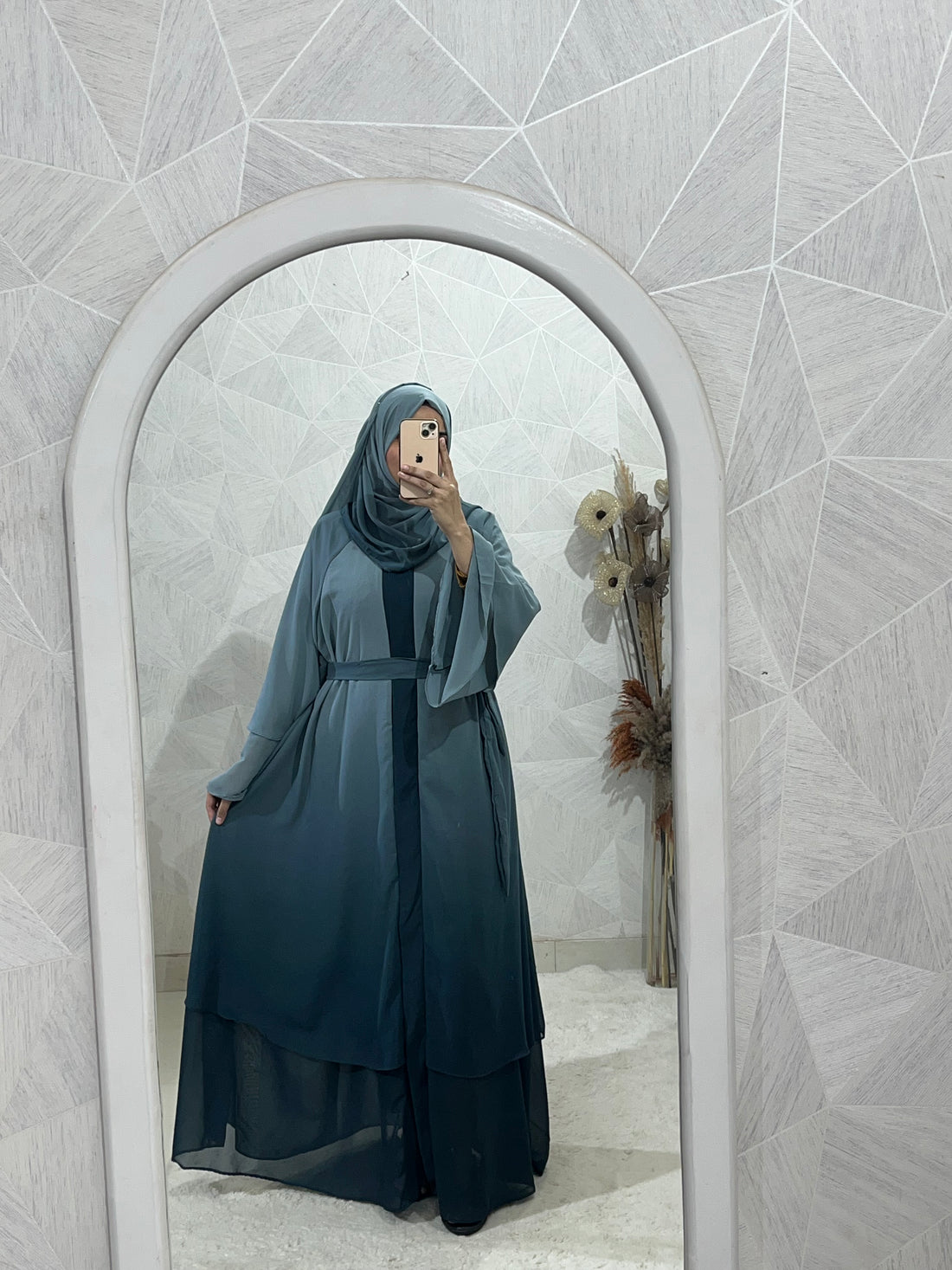 Large Flared Double Layer Abaya