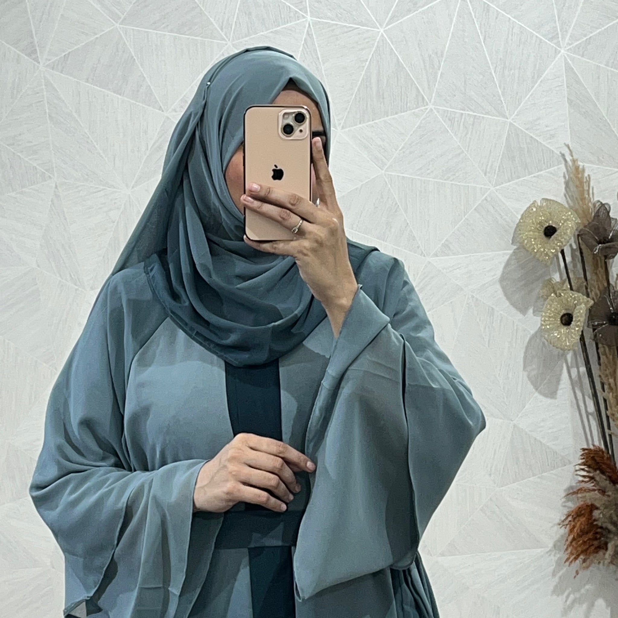 Large Flared Double Layer Abaya