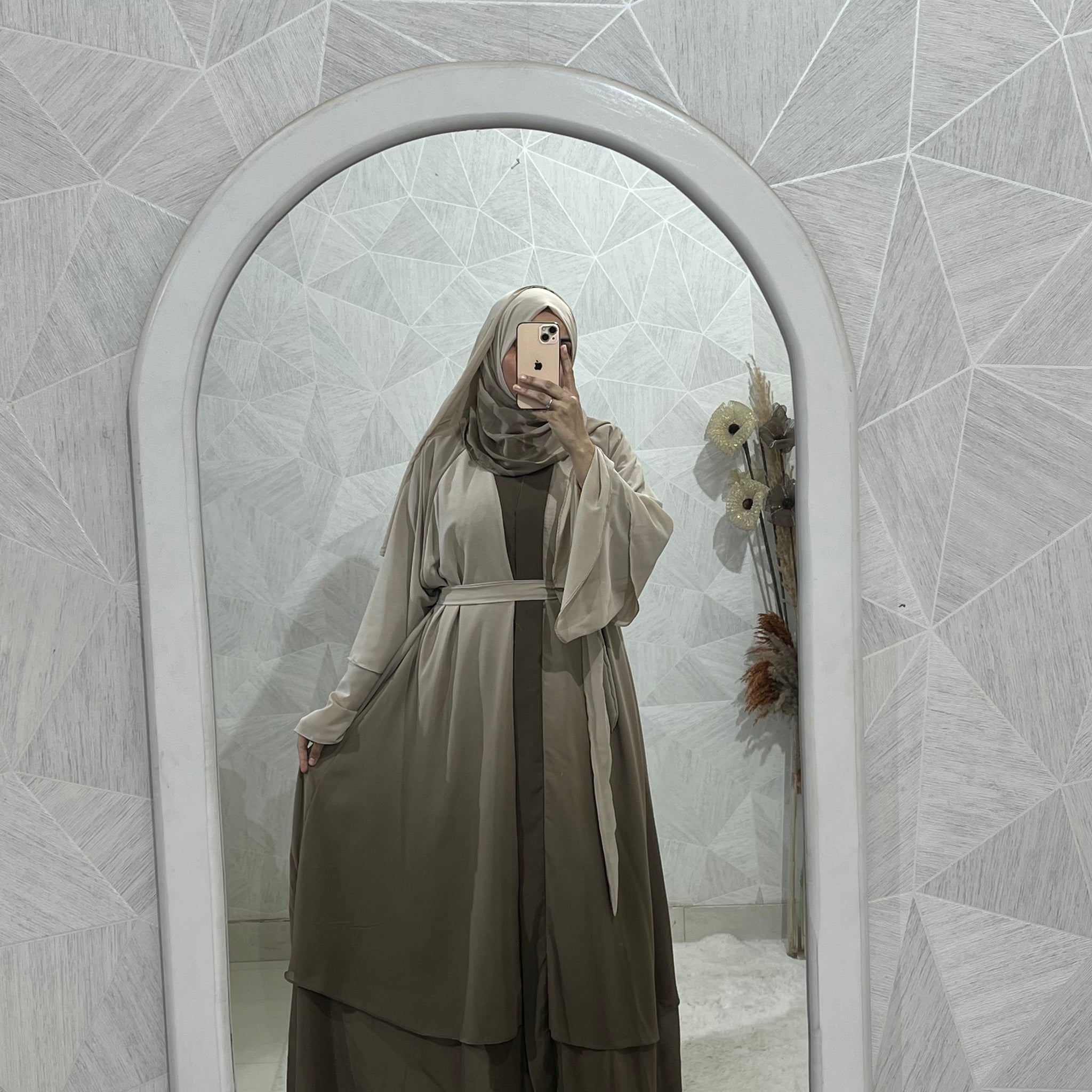 Large Flared Double Layer Abaya
