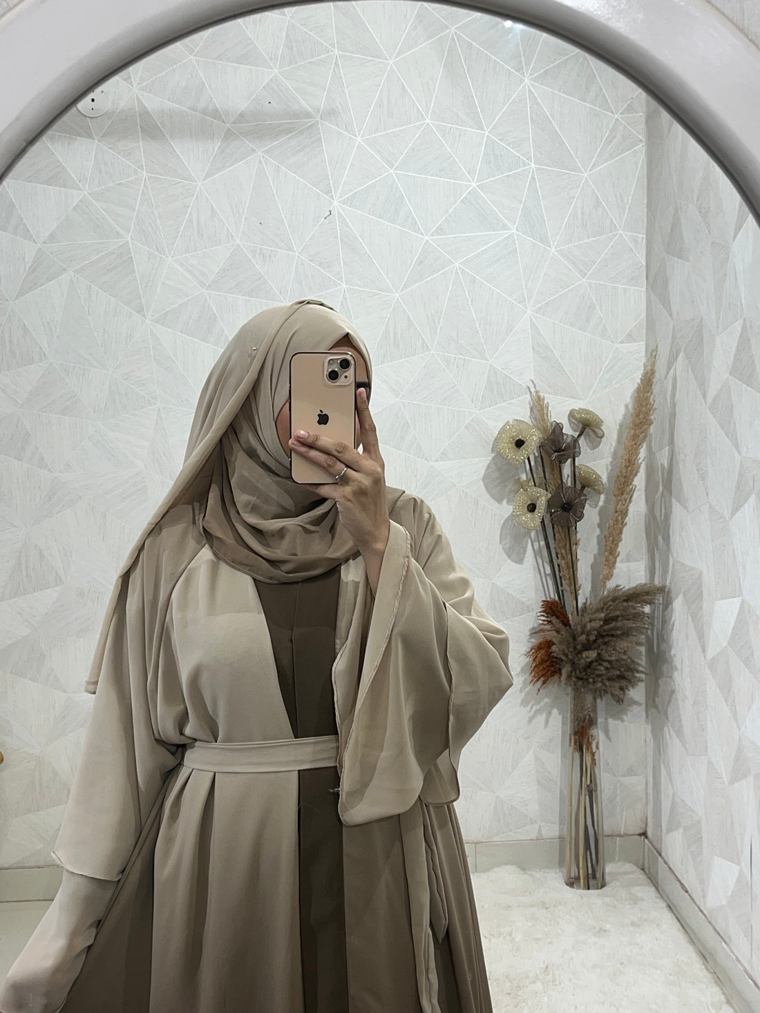 Large Flared Double Layer Abaya